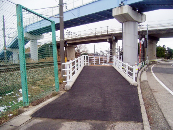 一般県道辻滑川線 臨時道路交付金 迂回歩道工 工事